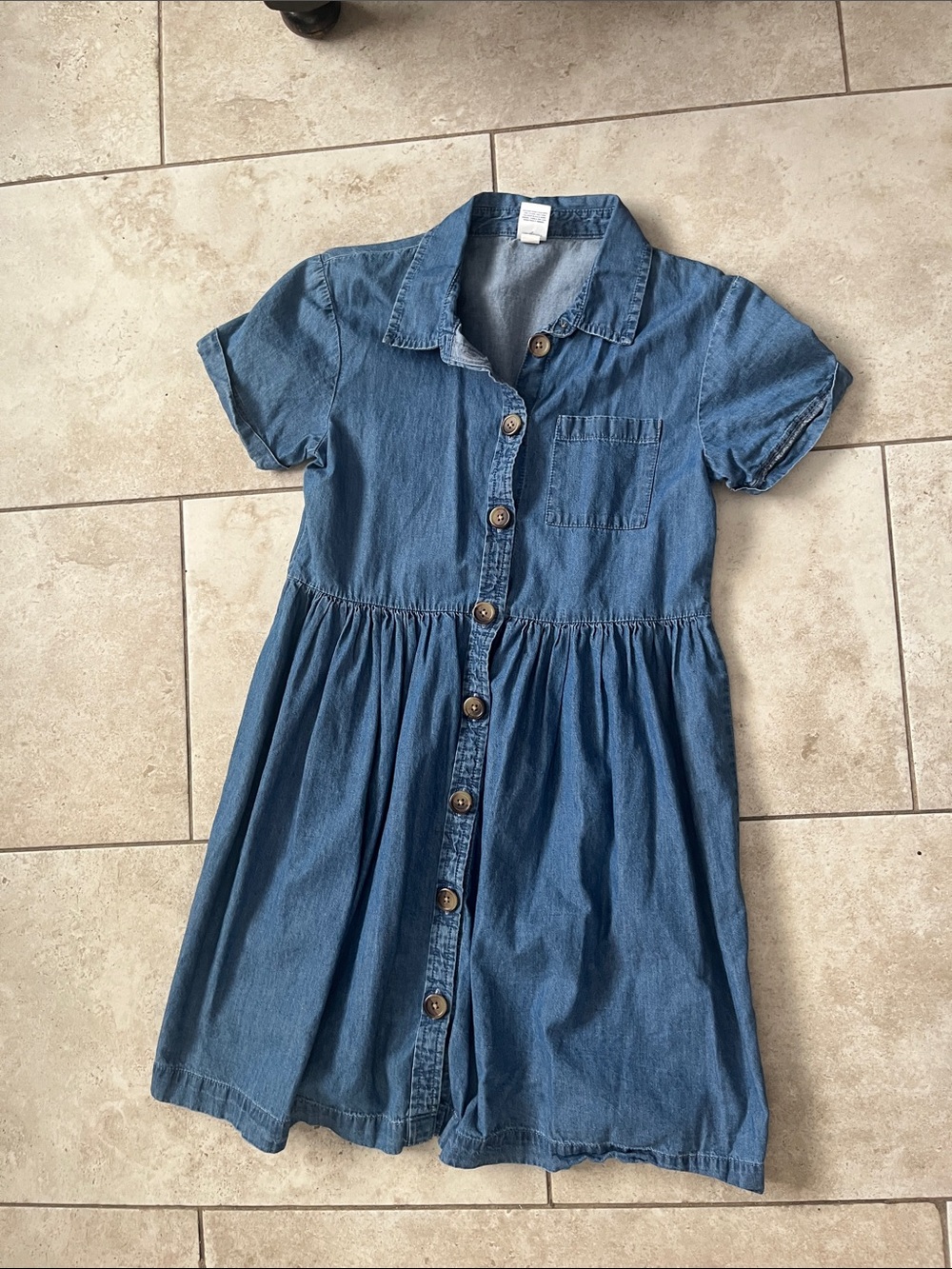Arizona Jean Company Girls' Denim Button-Front Dress - Blue